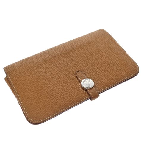 Hermes Brown Leather Togo Dogon Duo Wallet 